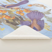 Florida Scrub Jay Audubon Bird Paar op Oranje boom Sherpa Deken (3/4)