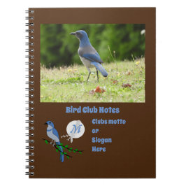 Florida Scrub Jay Bird Club Monogram Foto Notitieboek