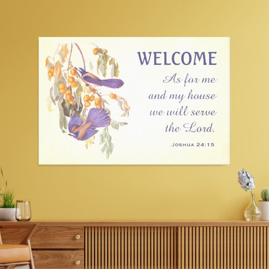 Florida Scrub Jay Birds en Verse Doormat Canvas Afdruk (Insitu (Woonkamer))