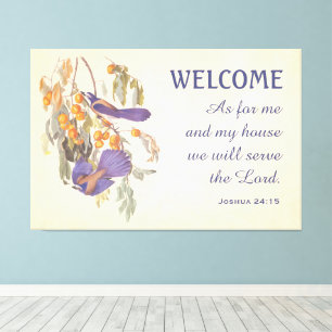 Florida Scrub Jay Birds en Verse Doormat Canvas Afdruk