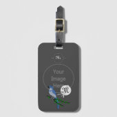 Florida Scrub Jay Monogram Crest Bagagelabel (Voorkant (verticaal))
