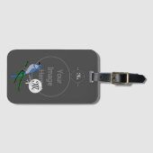 Florida Scrub Jay Monogram Crest Bagagelabel (Voorkant (horizontaal))