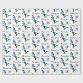 Florida Scrub Jay Monogram Crest Cadeaupapier (Vlak)