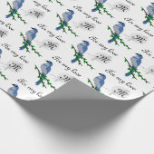 Florida Scrub Jay Monogram Crest Cadeaupapier (Hoek)