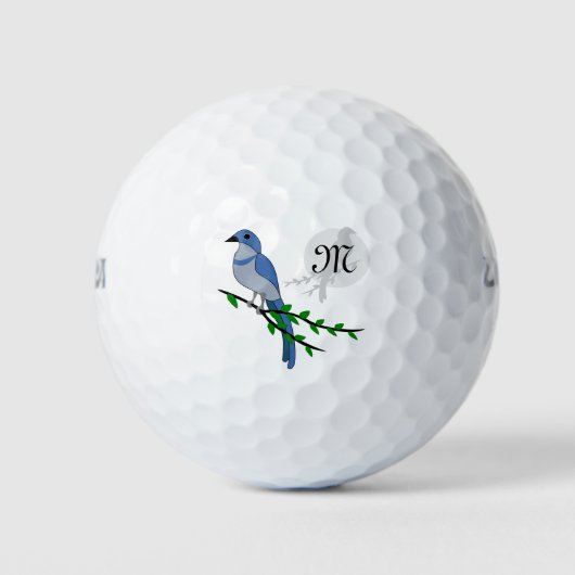 Florida Scrub Jay Monogram Crest Golfballen (Voorkant)