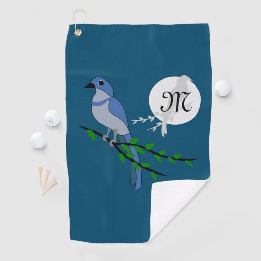 Florida Scrub Jay Monogram Crest Golfhanddoek (Insitu)