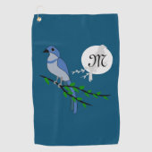 Florida Scrub Jay Monogram Crest Golfhanddoek (Voorkant)