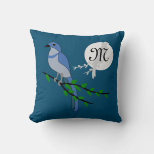 Florida Scrub Jay Monogram Crest Kussen