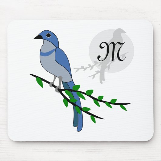 Florida Scrub Jay Monogram Crest Muismat (Voorkant)