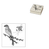 Florida Scrub Jay Monogram Crest Rubberstempel (Gestempeld)