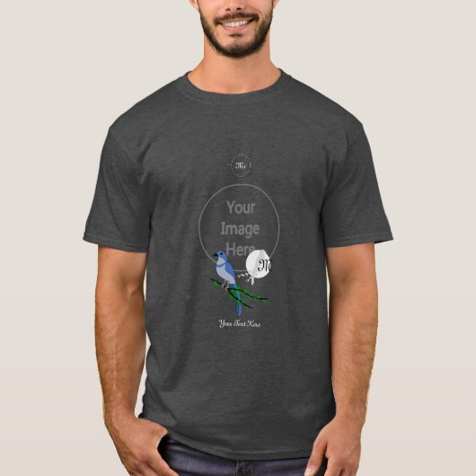 Florida Scrub Jay Monogram Crest T-shirt (Voorkant)