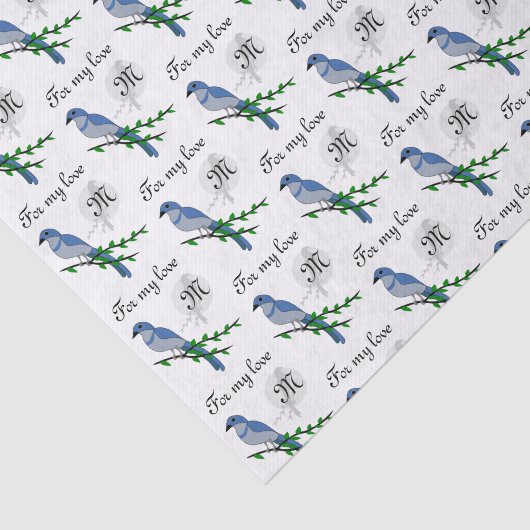 Florida Scrub Jay Monogram Crest Tissuepapier (Detail)