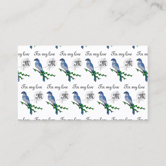 Florida Scrub Jay Monogram Crest Visitekaartje (Voorkant)