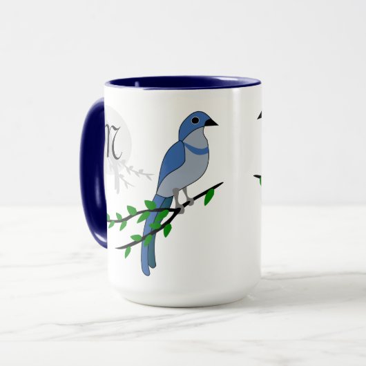 Florida Scrub Jay Monogram Mok (Voorkant links)