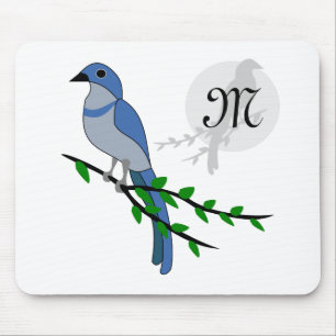 Florida Scrub Jay Monogram Muismat