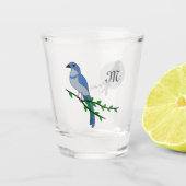 Florida Scrub Jay Monogram Shot Glas (Voorkant)