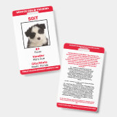 Florida SDiT (Service Dog In Training) info badge (Voor- en achterkant)
