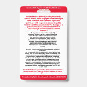 Florida SDiT (Service Dog In Training) info badge (Achterkant)