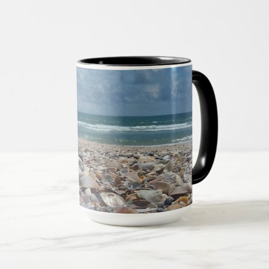 Florida Seashell Atlantic Ocean Beach Foto Mok (Voorkant rechts)