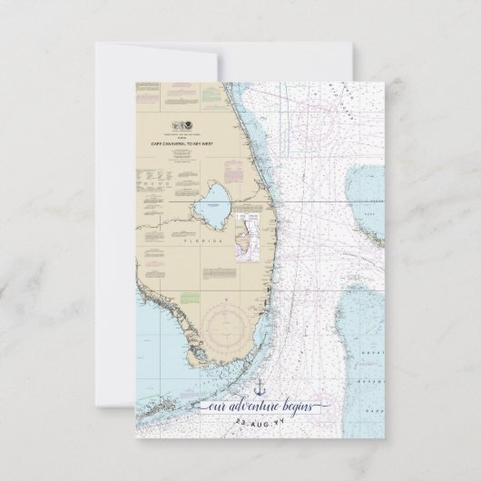 #Florida Semi-formele #Nautical bruiloft / eveneme RSVP Kaartje (Achterkant)