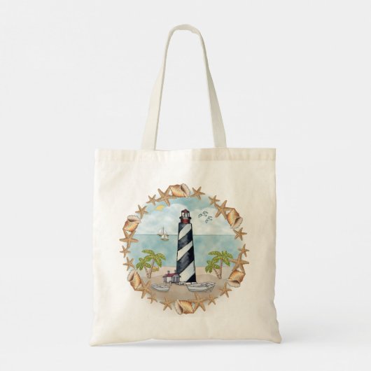 Florida Shells Lighthouse Tote Bag (Achterkant)