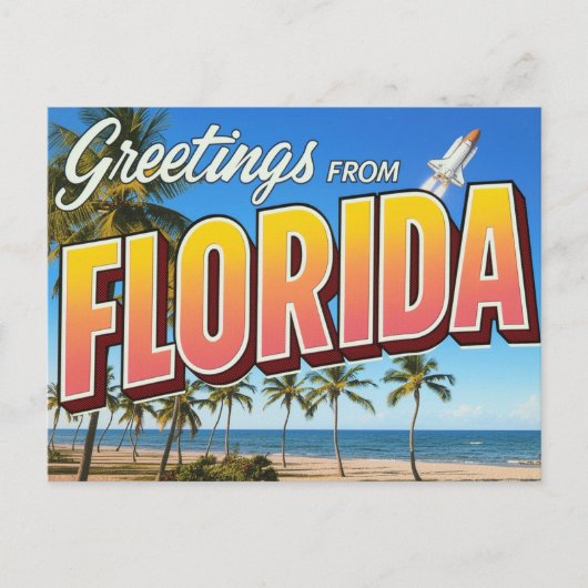 Florida Shuttle Lanceerstrand Briefkaart (Voorkant)