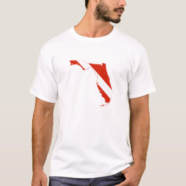 Florida Silhouette Shaped Scuba Diving Flag T-shirt