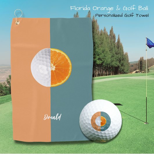 Florida Sinaasappel en golfbal Golfhanddoek