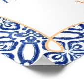 Florida Sinaasappelgaarden Blauwe Tegels Douche We Poster (Hoek)