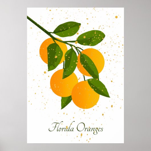 Florida Sinaasappels Abstracte Citrus Fruit Art Poster (Voorkant)