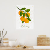 Florida Sinaasappels Abstracte Citrus Fruit Art Poster (Keuken)