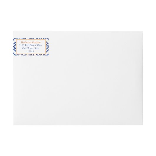 Florida Sinaasappels blauw wit Tegel bruiloft douc (Voorkant)