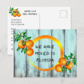 Florida Sinaasappels tegen een aqua Waterverf hek Aankondigingskaart (Voorkant / Achterkant)