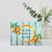 Florida Sinaasappels tegen een aqua Waterverf hek Aankondigingskaart (Staand voorkant)