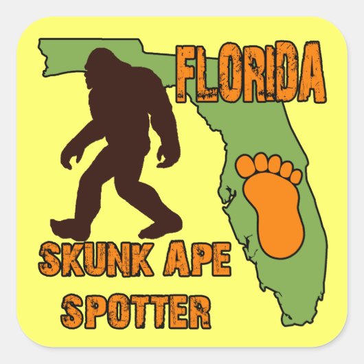 Florida Skunk Ape Spotter Vierkante Sticker (Voorkant)