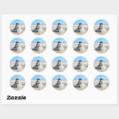 Florida "Sneeuwman"- Strand / Zand Beeldstickers Ronde Sticker (Vel)