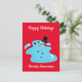 Florida Sneeuwman Vakantie Kerstmis Briefkaart (Staand voorkant)