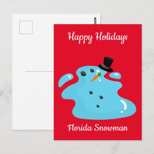 Florida Sneeuwman Vakantie Kerstmis Briefkaart (Voorkant / Achterkant)