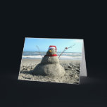 Florida Snowman (3232) - Wenskaart Feestdagen Kaart<br><div class="desc">In Florida weten we hoe we het kunnen laten werken...  geen sneeuw? Wie is Cares? We bouwen een Sandman!</div>