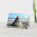 Florida Snowman (3232) - Wenskaart Feestdagen Kaart<br><div class="desc">In Florida weten we hoe we het kunnen laten werken...  geen sneeuw? Wie is Cares? We bouwen een Sandman!</div>