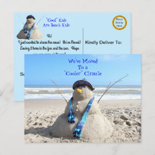 Florida Snowman - Beach - New Address Post Kaart