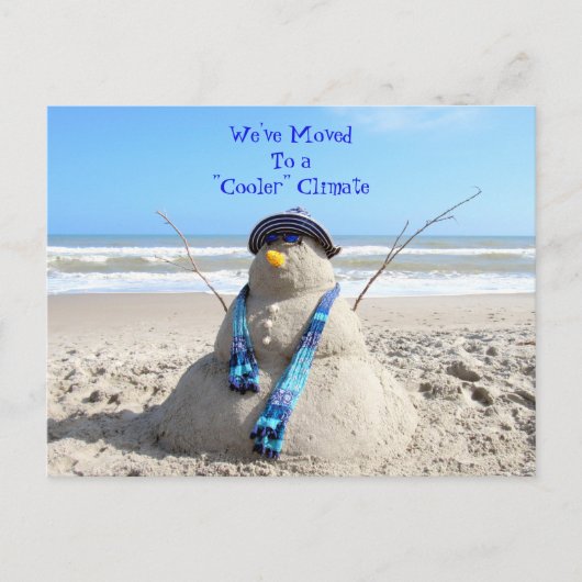 Florida Snowman - Beach - New Address Post Kaart (Voorkant)