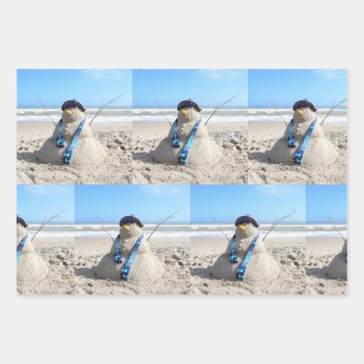 Florida Snowman - Beach - Papieren pakbladen Inpakpapier Vel (Voorkant)