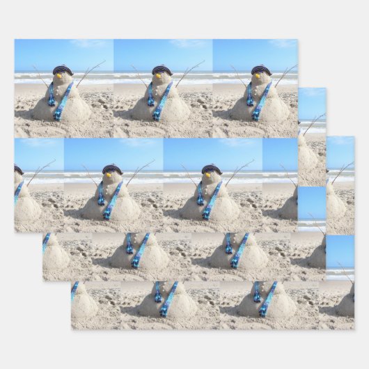 Florida Snowman - Beach - Papieren pakbladen Inpakpapier Vel (Set)