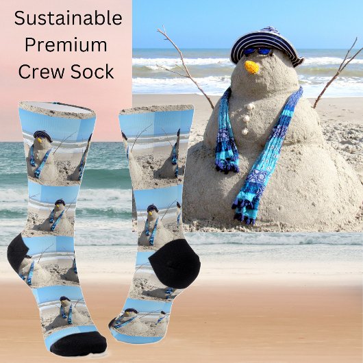Florida Snowman - Beach Sand Sculpture Premium Sokken