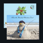 Florida Snowman Christmas Briefkaart<br><div class="desc">Deze "Florida Snowman" was niet zo gemakkelijk te bouwen als het lijkt - maar het was erg leuk. Kerstmis in Florida is een kerststrand.</div>