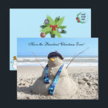 Florida Snowman Christmas Briefkaart<br><div class="desc">Deze "Florida Snowman" was niet zo gemakkelijk te bouwen als het lijkt - maar het was erg leuk. Kerstmis in Florida is een kerststrand.</div>