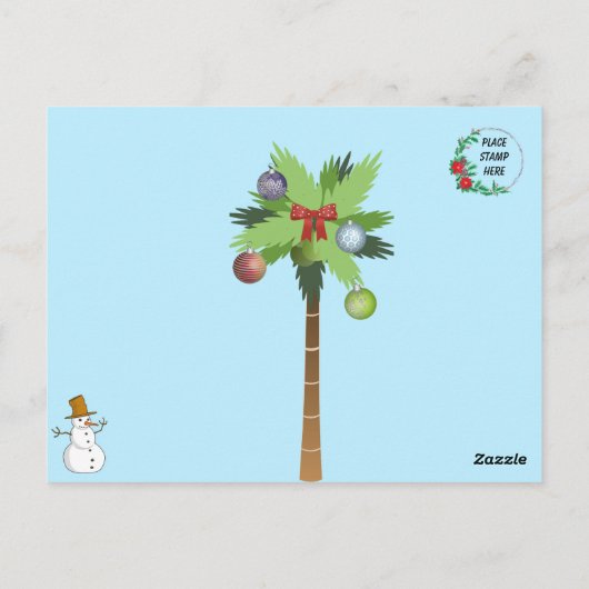 Florida Snowman Christmas Briefkaart (Achterkant)