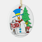 Florida Snowman Keramisch Ornament (Rechts)