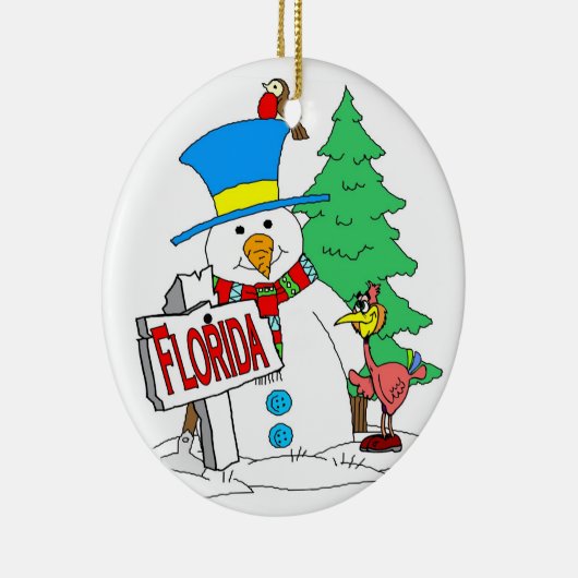 Florida Snowman Keramisch Ornament (Rechts)
